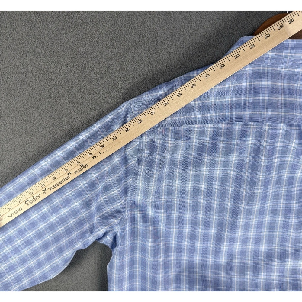 UNTUCKit Shirt Mens XL Blue White Plaid Slim Fit Brooks Smart Casual Office - Picture 7 of 10